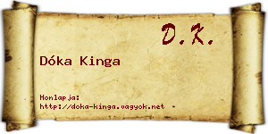 Dóka Kinga névjegykártya